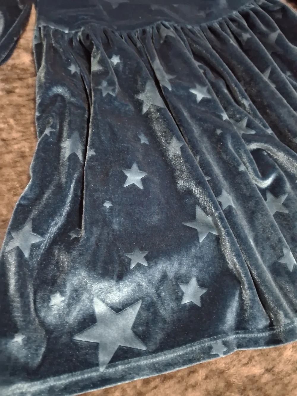Jumping Beans Blue Velvet Star Knee Length Long Sleeve Winter Dress Girls 4T